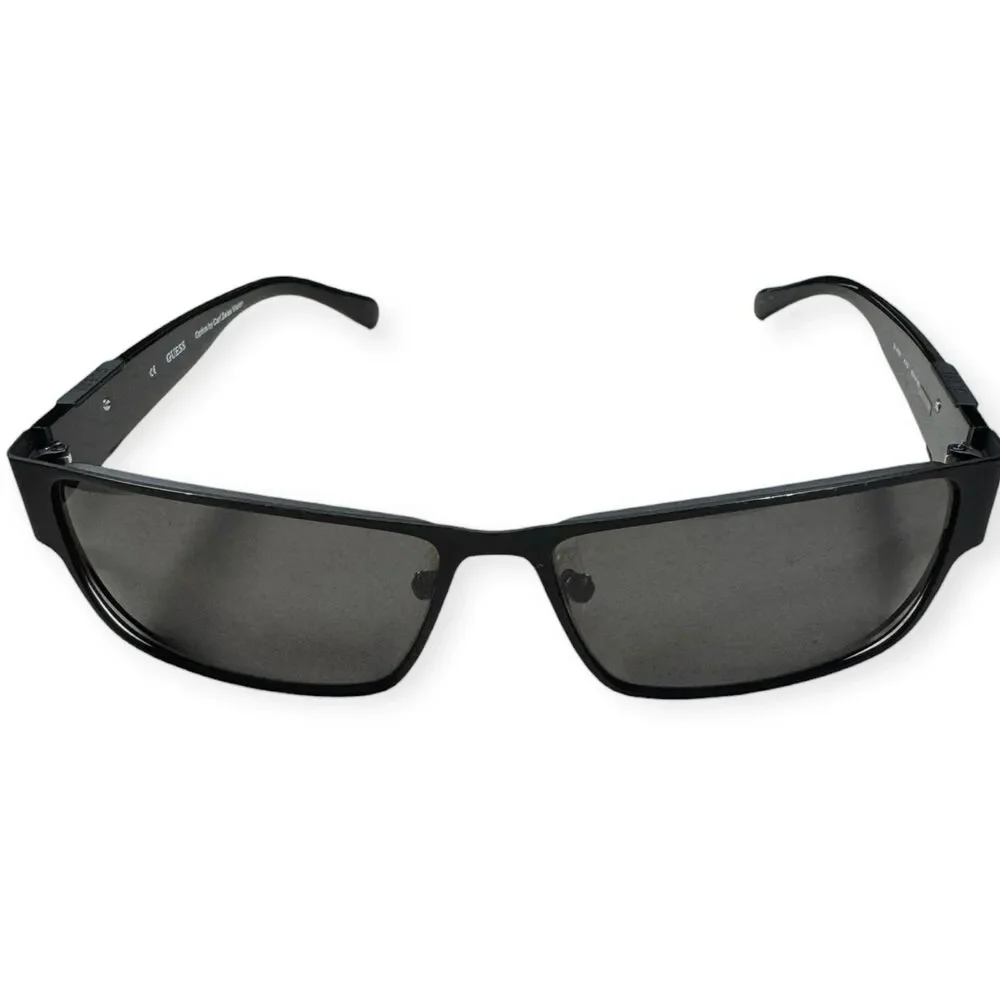 Guess GU 6766 Black Sunglasses Retro Rectangle‎ Frame Gray Lenses 140mm